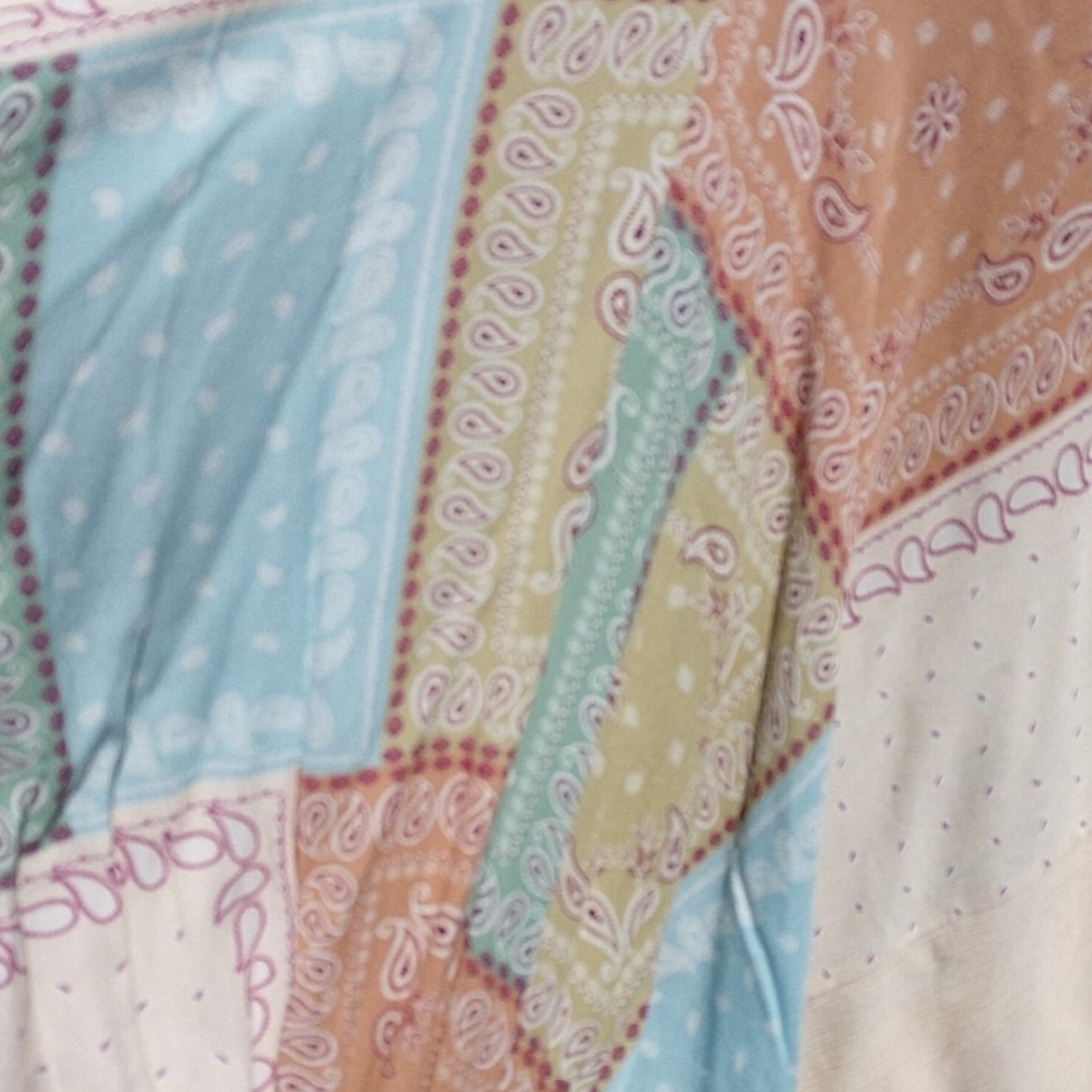 1.4.3. Story by Line Up Pastel Patchwork V-Neck Blouse - Picture 6 of 12